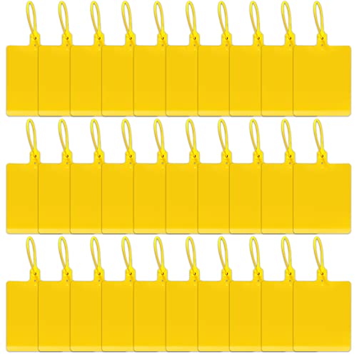 30 Stück Wasserdicht Großer Versand Schlagwörter,DanziX Tag Zip Krawatte Labe,255 mm Gesamtlänge,Kunststoff-Tags für Etikettierung (Gelb) von DanziX