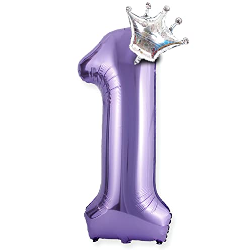 40 Zoll 0-9 XXL Zahlen Luftballon, 100 cm lila Riesen Geburtstagsdeko Zahl 1 Folien Helium Ballon, Folienballon für Junge Mädchen 1. Geburtstag, Hochzeit, Jubiläum Party Dekoration von Daohexi