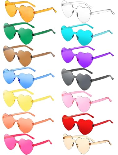 Daover 14 Paar Herz Sonnenbrille, Bunte Herzbrille Partybrille, Lustige Partybrillen, Bonbonfarbene Gläser, Hippie Brille für Geburtstagsfeier, Fasching, Karneval, Malle, für Kinder und Erwachsene Daover 14 Paar Herz Sonnenbrille, Bunte Herzbrille Partybrille, Lustige Partybrillen, Bonbonfarbene Gläser, Hippie Brille für Geburtstagsfeier, Fasching, Karneval, Malle, für Kinder und Erwachsene von Daover