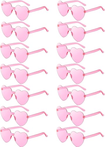 Daover 14 Paar Herz Sonnenbrille, Rosa Herzbrille Partybrille, Lustige Partybrillen, Bonbonfarbene Gläser, Hippie Brille für Geburtstagsfeier, Fasching, Karneval, Malle, für Kinder und Erwachsene Daover 14 Paar Herz Sonnenbrille, Rosa Herzbrille Partybrille, Lustige Partybrillen, Bonbonfarbene Gläser, Hippie Brille für Geburtstagsfeier, Fasching, Karneval, Malle, für Kinder und Erwachsene von Daover