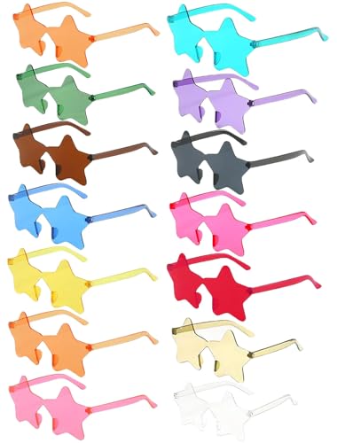 Daover 14 Paar Stern Sonnenbrille, Bunte Sternbrille Partybrille, Lustige Partybrillen, Bonbonfarbene Gläser, Hippie Brille für Geburtstagsfeier, Fasching, Karneval, Malle, für Kinder und Erwachsene Daover 14 Paar Stern Sonnenbrille, Bunte Sternbrille Partybrille, Lustige Partybrillen, Bonbonfarbene Gläser, Hippie Brille für Geburtstagsfeier, Fasching, Karneval, Malle, für Kinder und Erwachsene von Daover