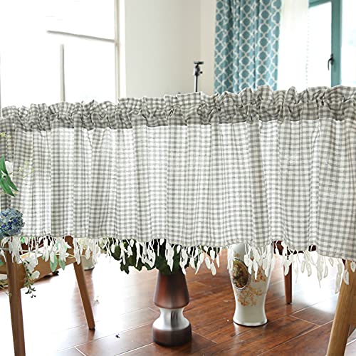 Scheibengardine Küchenvorhang,Klassische Gitter Kurzgardine Volant,Baumwolle und Leinen Cáfe Vorhänge,Rod Pocket Bistro Vorhang für Küchen Schlafzimmer Wohnzimmer Büros Bücherregale Kleine Fenster Scheibengardine Küchenvorhang,Klassische Gitter Kurzgardine Volant,Baumwolle und Leinen Cáfe Vorhänge,Rod Pocket Bistro Vorhang für Küchen Schlafzimmer Wohnzimmer Büros Bücherregale Kleine Fenster von Daoyuan