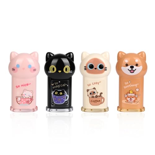 Bleistiftspitzer mit niedlicher Katze, kleiner Bleistiftspitzer, Kawaii-Schreibwaren-Set, Kawaii-Schulbedarf für Kawaii, Büro, Schule, Heimbedarf, 4 Stück Bleistiftspitzer mit niedlicher Katze, kleiner Bleistiftspitzer, Kawaii-Schreibwaren-Set, Kawaii-Schulbedarf für Kawaii, Büro, Schule, Heimbedarf, 4 Stück von Daphilly