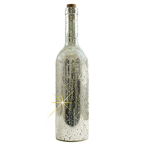 2 x LED-Weihnachts-Dekoration-Stimmungsleuchten VANY Glasflasche mit Lichterkette Tisch-Weihnachts-Hochzeit-Geburtstags-Garten-Party-Dekorations-Leuchte-Lampe (silber - 2er Set) von Dapo