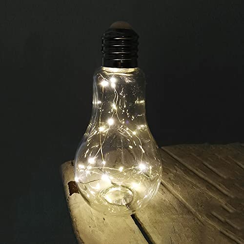 Dapo LED-Weihnachts-Party-Stimmungs-Leuchte-Lampe Glühbirne mit Lichterkette 20 LED batteriebetrieben, Tisch-Fensterbank-Nachttisch-Kommode-Boden-Dekorations-Leuchte-Lampe (1 Stück) von Dapo