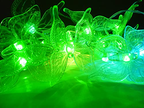 Solar-LED-Garten-Party-Lichterkette SCHMETTERLING klar 24 LEDs farbwechselnd Tisch-Fenster-Baum-Dekorations-Stimmungs-Leuchte-Lampee von Dapo