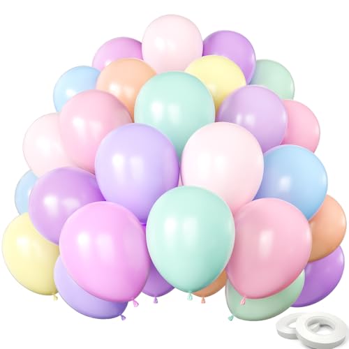 Luftballons Pastell, 100 Stück 12 Zoll Luftballons Pastellfarben, Latex Helium Ballongirlande für Geburtstag, Hochzeits Babyparty Party Deko von Dargds