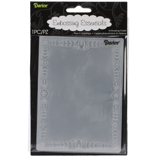 Darice 1218-125 Prägeschablone, Blumenmuster, Rand, Plastik, transparent, 10,8 x 14,6 x 0,4 cm Darice 1218-125 Prägeschablone, Blumenmuster, Rand, Plastik, transparent, 10,8 x 14,6 x 0,4 cm von Darice