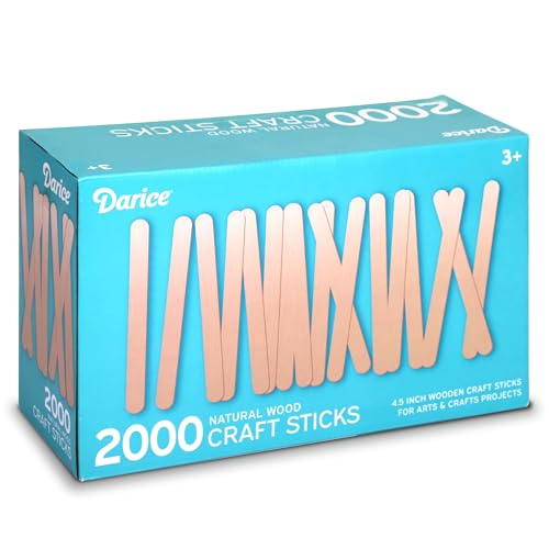 Darice 2000 Stück Eis am Stiel, 11,4 cm, Naturholz, Bastelstäbchen, Eisstiel, ab 3 Jahren Darice 2000 Stück Eis am Stiel, 11,4 cm, Naturholz, Bastelstäbchen, Eisstiel, ab 3 Jahren von Darice