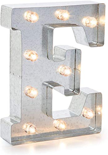 Darice 5915-706, LED Buchstaben - E, Metall, Silber, 25.5 x 19 x 5 cm Darice 5915-706, LED Buchstaben - E, Metall, Silber, 25.5 x 19 x 5 cm von Darice