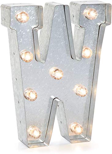 Darice 5915-750, LED Buchstaben - W, Metall, Silber, 25.5 x 19 x 5 cm Darice 5915-750, LED Buchstaben - W, Metall, Silber, 25.5 x 19 x 5 cm von Darice