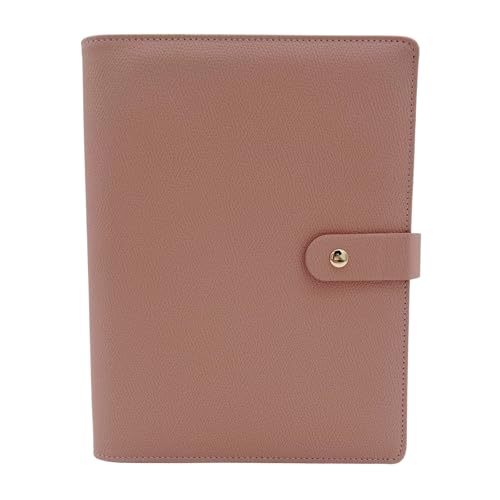 Darina Handmade A5 Premium Binder mit goldenen Ringen, A5 Ringbuch, Organizer aus PU-Leder, Kartenfächer & Stiftschlaufe - ohne Inhalt - für Planer & DIY-Projekte (Altrosa) von Darina Handmade