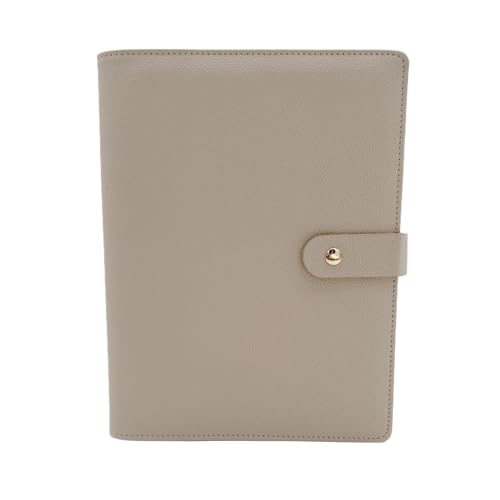 Darina Handmade A5 Premium Binder mit goldenen Ringen, A5 Ringbuch, Organizer aus PU-Leder, Kartenfächer & Stiftschlaufe - ohne Inhalt - für Planer & DIY-Projekte (Beige) von Darina Handmade