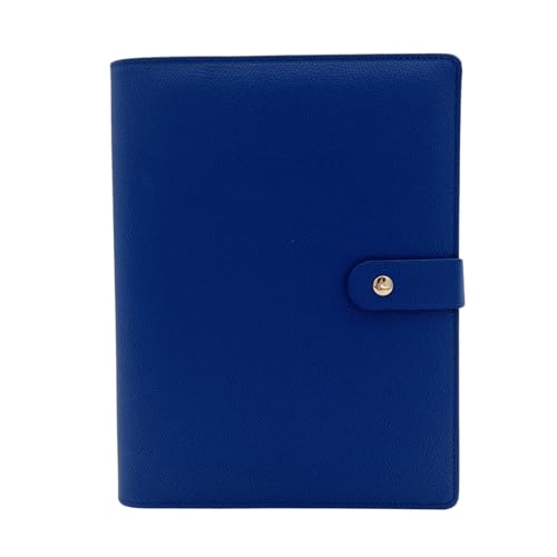 Darina Handmade A5 Premium Binder mit goldenen Ringen, A5 Ringbuch, Organizer aus PU-Leder, Kartenfächer & Stiftschlaufe - ohne Inhalt - für Planer & DIY-Projekte (Königsblau) von Darina Handmade