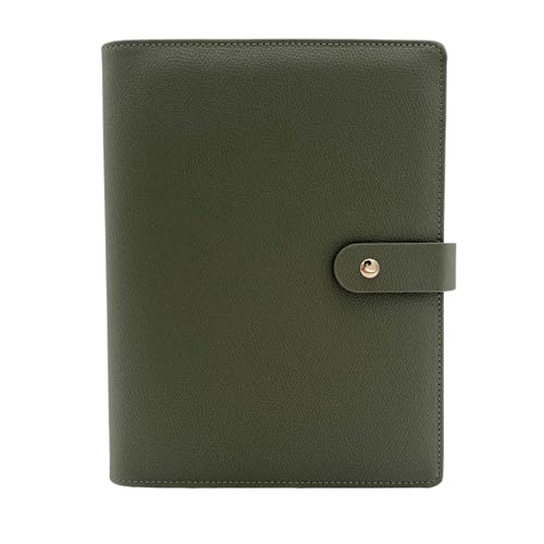 Darina Handmade A5 Premium Binder mit goldenen Ringen, A5 Ringbuch, Organizer aus PU-Leder, Kartenfächer & Stiftschlaufe - ohne Inhalt - für Planer & DIY-Projekte (Salbeigrün) von Darina Handmade
