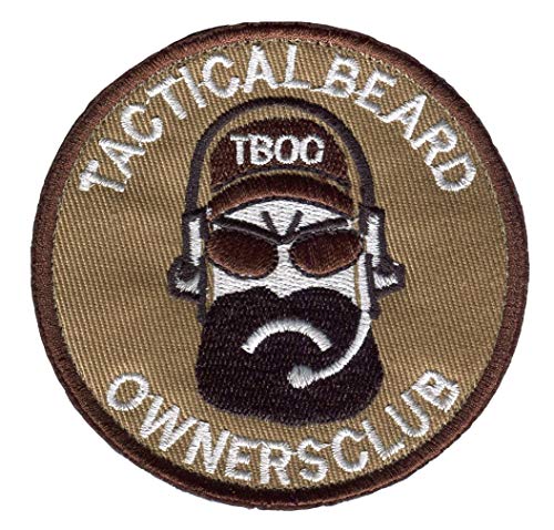 Dark blue sea Military Patches Tactical Beard Owners Club Exquisitely 3D Armband Moral Patch Hook & Loop Badge Applikationen für Jacken Kleidung Jeans Größe: 8 x 8 cm (Farbe: Braun) von Dark blue sea