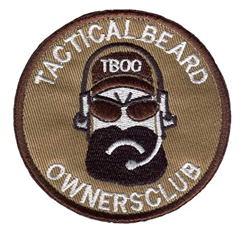 Dark blue sea Military Patches Tactical Beard Owners Club Exquisitely 3D Armband Moral Patch Hook & Loop Badge Applikationen für Jacken Kleidung Jeans Größe: 8 x 8 cm (Farbe: Braun) von Dark blue sea