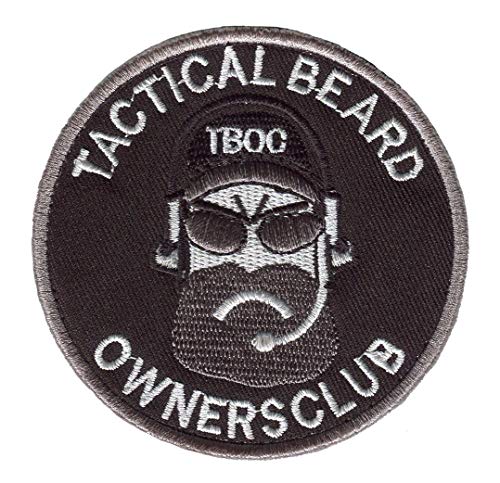 Dark blue sea Military Patches Tactical Beard Owners Club Exquisitely 3D Armband Moral Patch Hook & Loop Badge Applikationen für Jacken Kleidung Jeans Größe: 8 x 8 cm (Farbe: Schwarz) von Dark blue sea