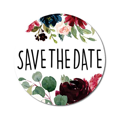 Darling Souvenir Floral Border 45 Pcs Round Elegant Chic Save The Date Mini Stickers-1.6 Inches von Darling Souvenir