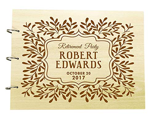 Darling Souvenir Personalisierte Ruhestands Party Holz graviert Gästebuch, Foto Album Benutzerdefinierte Scrapbook von Darling Souvenir