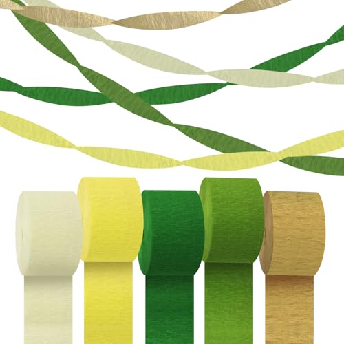 Darovly Papier-Luftschlangen, 5 Rollen, Grün und Gold, Geburtstagsparty-Dekorationen, Krepppapier-Luftschlangen für Partyzubehör, Geburtstag, Junggesellinnenabschied, Baby-Brautparty, Hochzeit (4,5 cm Darovly Papier-Luftschlangen, 5 Rollen, Grün und Gold, Geburtstagsparty-Dekorationen, Krepppapier-Luftschlangen für Partyzubehör, Geburtstag, Junggesellinnenabschied, Baby-Brautparty, Hochzeit (4,5 cm von Darovly