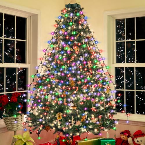 Darryy 2M Christbaumbeleuchtung mit Ring und 10 Girlanden, 280er LED Weihnachtsbaum Überwurf Lichterkette, Tannenbaum Lichterkette Überwurf Bunt, 8 Modi Timer, Für Weihnachtsbäume 150cm-240cm Darryy 2M Christbaumbeleuchtung mit Ring und 10 Girlanden, 280er LED Weihnachtsbaum Überwurf Lichterkette, Tannenbaum Lichterkette Überwurf Bunt, 8 Modi Timer, Für Weihnachtsbäume 150cm-240cm von Darryy
