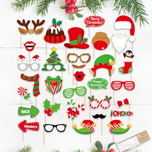 Darryy 32 Stück Foto Requisiten Weihnachten, Fotorequisiten Foto Accessoires, Weihnachten Accessoires - 32-teiliges Foto Accessoires für Die Perfekte Weihnachtsfeier Darryy 32 Stück Foto Requisiten Weihnachten, Fotorequisiten Foto Accessoires, Weihnachten Accessoires - 32-teiliges Foto Accessoires für Die Perfekte Weihnachtsfeier von Darryy