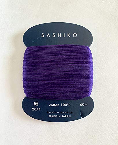 Daruma Sashiko Garn, japanische Stickerei und Quilten, dünnes Gewicht, 40 m (Regal Purple # 223) von Daruma Sashiko Thread-Thin