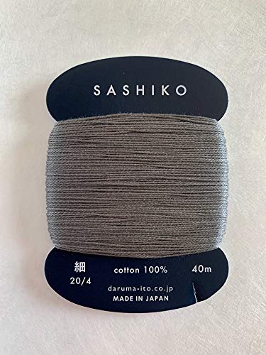 Daruma Sashiko Garn – Japanische Stickerei & Quilten – dünnes Gewicht – 40 m (Dunkelgrau # 229) von Daruma Sashiko Thread-Thin
