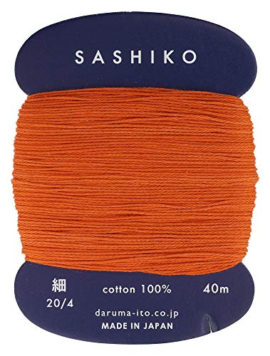 Sashiko Fadenverdünner Gewicht 40m Col. 214 -Carrot Orange- Japanische Stickerei von Yokota von Daruma