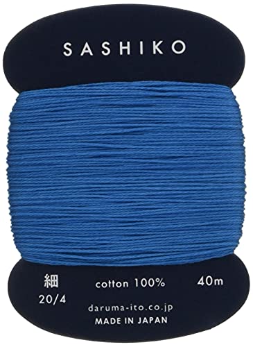 Yokota Daruma Sashiko-Garn, Einzel- und Farbton: Blau, dünne 40-m-Karte. von Daruma