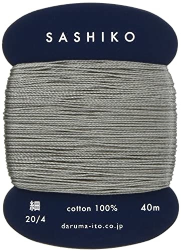 Yokota Daruma Sashiko-Garn, Einzel- und Farbton: Grau, dünne 40-m-Karte. von Daruma