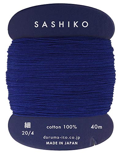 Yokota Sashiko Faden / Verdünnungsgarn, 40 m, Farbe 215, Marineblau, japanische Stickerei und Quilten von Daruma