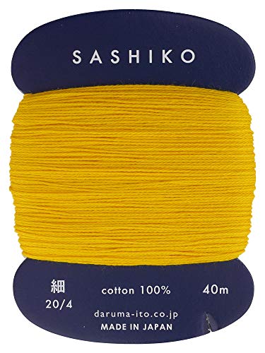 Yokota Sashiko Faden / Verdünnungsgewicht, 40 m, Goldgelb von Daruma