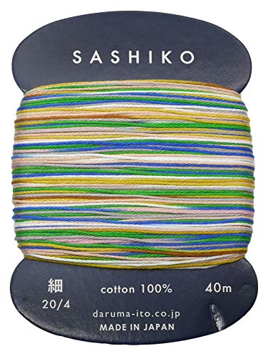 Yokota Sashiko Faden Verdünner Gewicht 40 m, Farbe: 502 - Tanabata Japanische Stickerei von Daruma