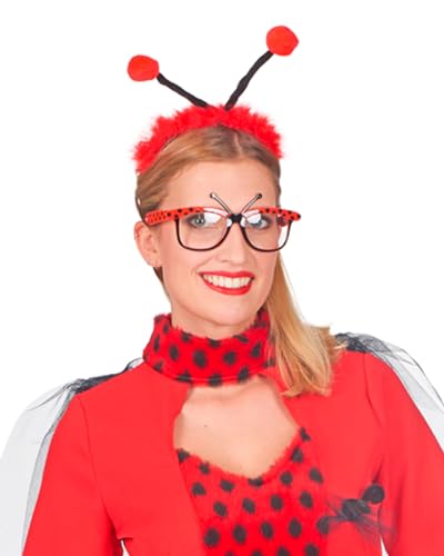 Das Kostümland Marienkäfer Haarreif zum Kostüm mit beweglichen Fühlern | Schwarz Rot von Das Kostümland