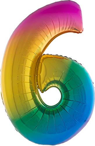 Das Kostümland XXL Zahlen Folienballons - Regenbogen 6 von Das Kostümland