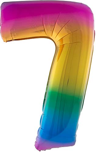 Das Kostümland XXL Zahlen Folienballons - Regenbogen 7 von Das Kostümland