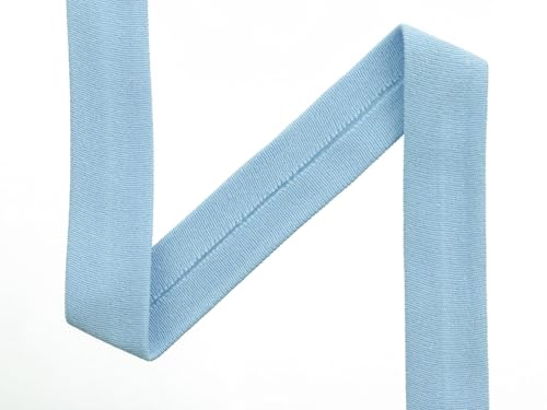 Das hüpfende Komma 1m Jersey-Schrägband Farbe hellblau Uni von Das hüpfende Komma