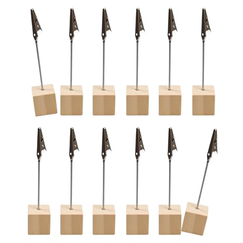 12 Stück Namenskartenhalter Foto mit Clips Memo-Clip Halter Bildhalter für Restaurants Tischkarte mit Clips Ständer für Zuhause von Dasbsug