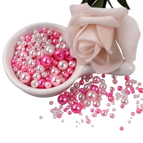 150 Stück Kunstperlen, 3 mm - 8 mm, Kunstharz-Perlen mit Löchern für Schmuckherstellung, Armbänder, Halsketten, Ohrringe, runde Abstandshalter von Dasbsug
