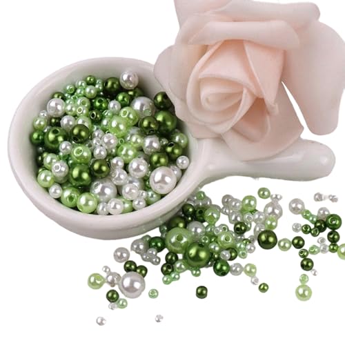 150 Stück Kunstperlen, 3 mm - 8 mm, Kunstharz-Perlen mit Löchern für Schmuckherstellung, Armbänder, Halsketten, Ohrringe, runde Abstandshalter von Dasbsug