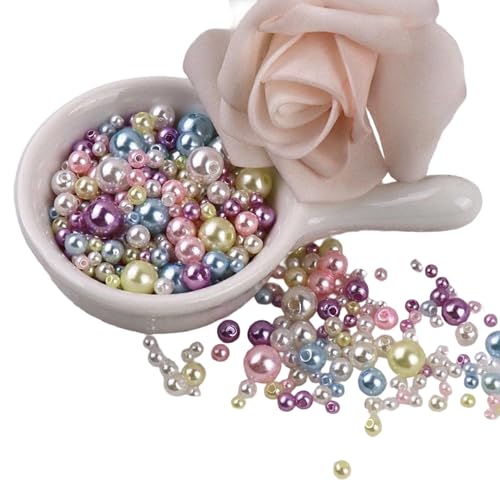 150 Stück Kunstperlen, 3 mm - 8 mm, Kunstharz-Perlen mit Löchern für Schmuckherstellung, Armbänder, Halsketten, Ohrringe, runde Abstandshalter von Dasbsug