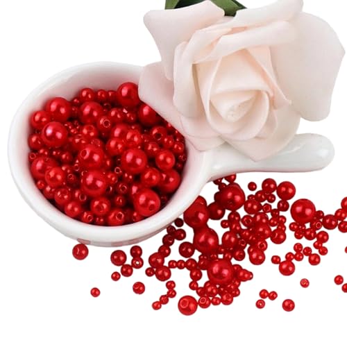 150 Stück Kunstperlen, 3 mm - 8 mm, Kunstharz-Perlen mit Löchern für Schmuckherstellung, Armbänder, Halsketten, Ohrringe, runde Abstandshalter von Dasbsug