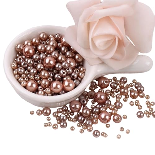 150 Stück Kunstperlen, 3 mm - 8 mm, Kunstharz-Perlen mit Löchern für Schmuckherstellung, Armbänder, Halsketten, Ohrringe, runde Abstandshalter von Dasbsug