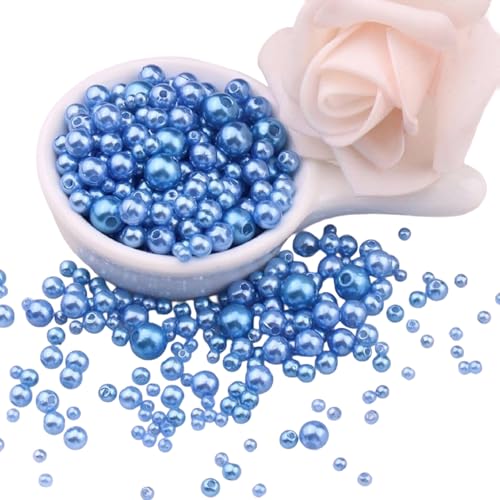 150 Stück Kunstperlen, 3 mm - 8 mm, Kunstharz-Perlen mit Löchern für Schmuckherstellung, Armbänder, Halsketten, Ohrringe, runde Abstandshalter von Dasbsug