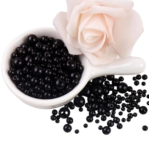 150 Stück Kunstperlen, 3 mm - 8 mm, Kunstharz-Perlen mit Löchern für Schmuckherstellung, Armbänder, Halsketten, Ohrringe, runde Abstandshalter von Dasbsug