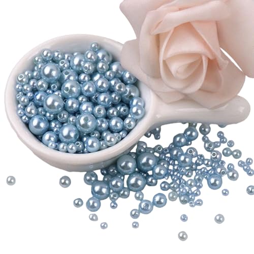150 Stück Kunstperlen, 3 mm - 8 mm, Kunstharz-Perlen mit Löchern für Schmuckherstellung, Armbänder, Halsketten, Ohrringe, runde Abstandshalter von Dasbsug