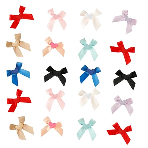 20 Stück Schleifen-Aufnäher, verschiedene Farben, modische Fliege, Applikation, Bekleidungszubehör, ideal für Dekoration und Bastelbedarf von Dasbsug