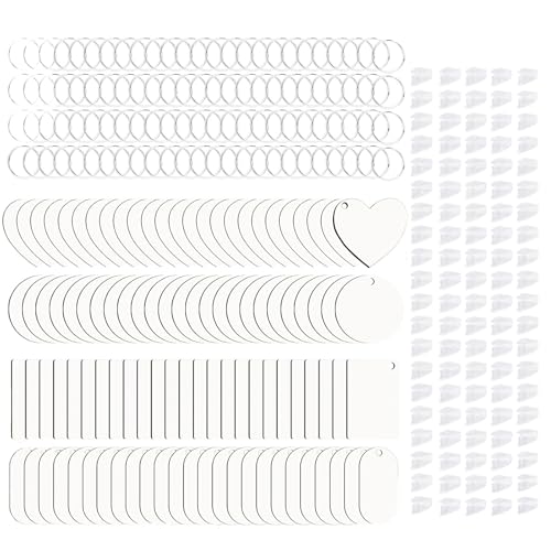 300 Stück kreative Sublimations-Schlüsselanhänger für individuelle Geschenke und Souvenirs, hergestellt aus Holzmaterialien, anpassbare Ringe von Dasbsug